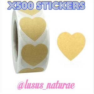🎉3/$25🎉 x500 Kraft Heart Writable Stickers Shipping Supplies